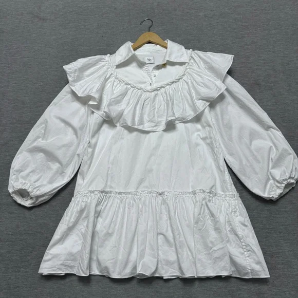 Aje Dahlia Flounce Twist Belted Mini Dress Cotton size US 8 - Picture 7 of 15